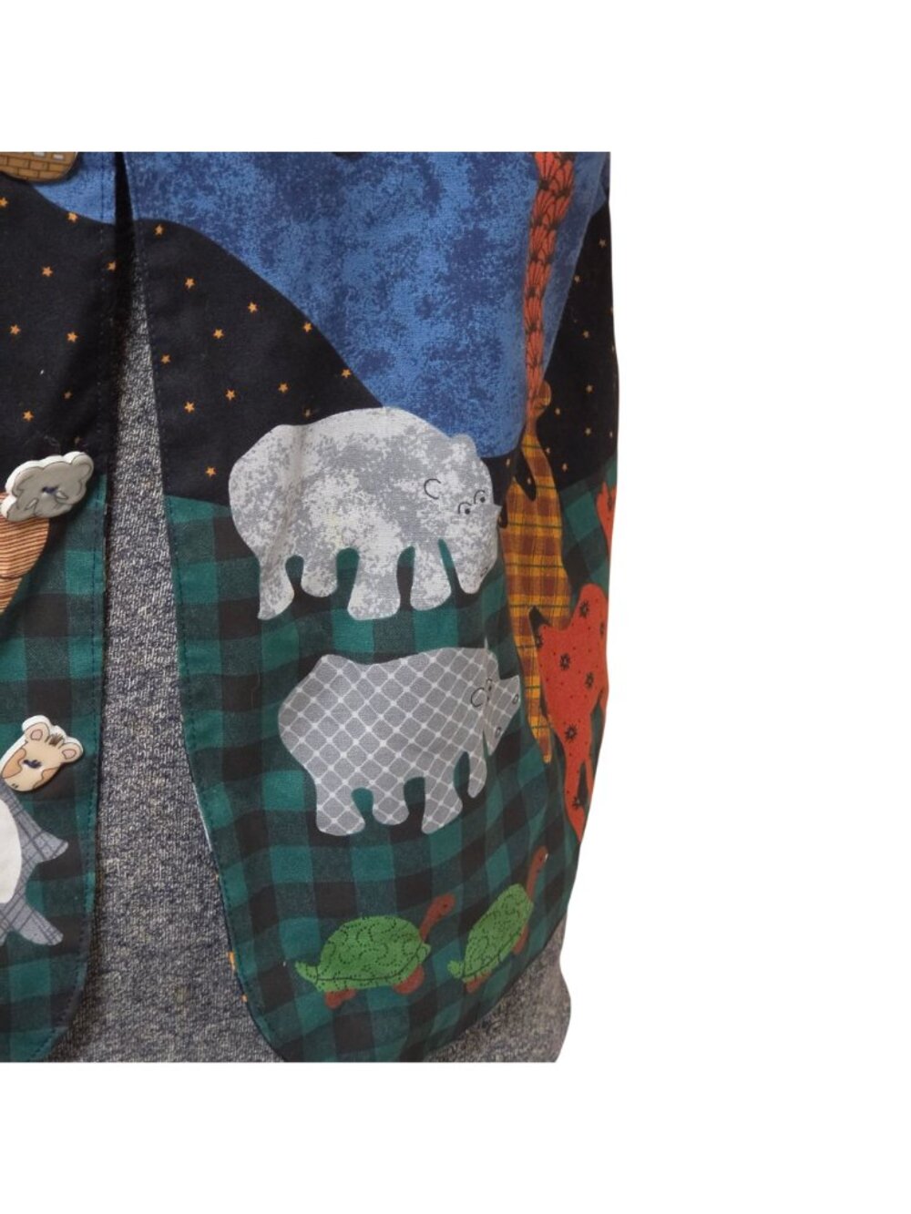 Noahs Ark Reversible Vest Animal Print Button Accents Womens Size M Handmade - Picture 7 of 10